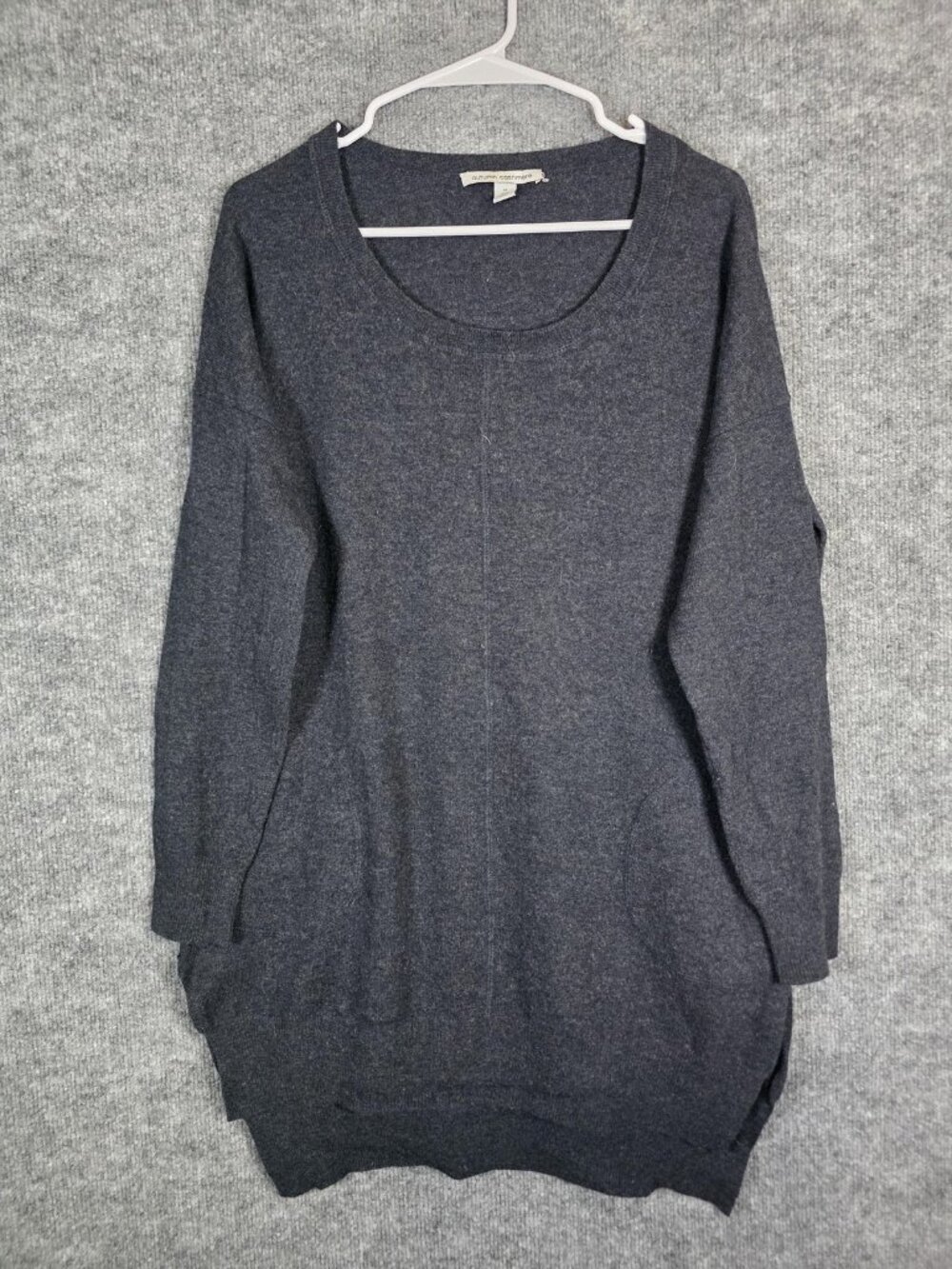 Autumn Cashmere Sweater Womens M Gray 100% Cashmere Scoop Neck Material Damage